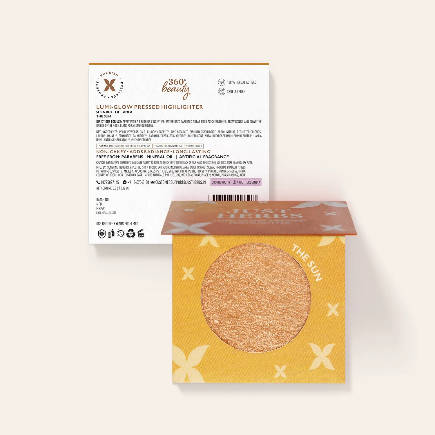 Lumi-glow Pressed Highlighter with Shea Butter and Amla : 3.5 g