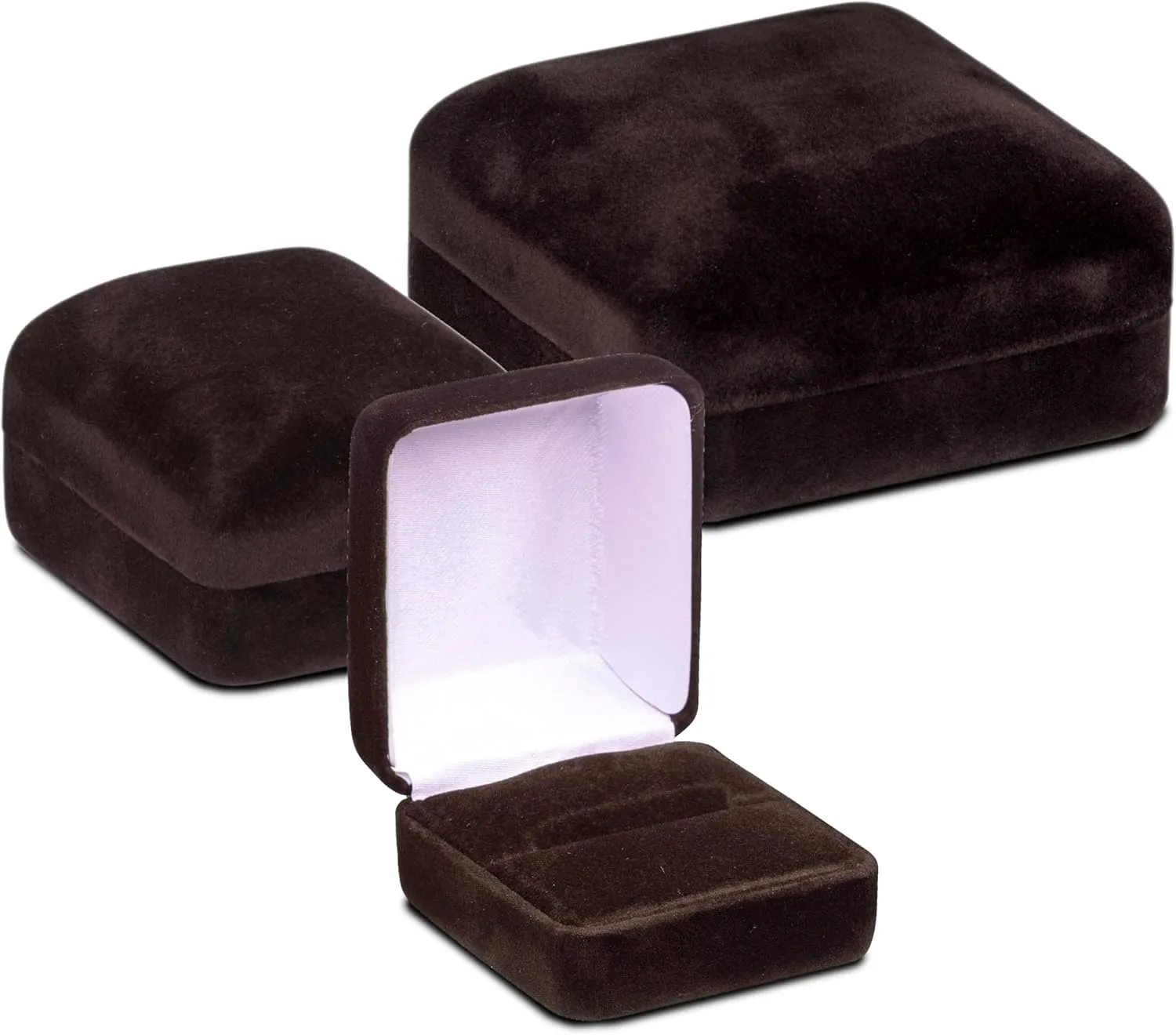 Luxury Rounded-Top-Velvet Necklace Box - Elegant Chain & Necklace Jewelry Gift Box for Men & Women - Necklace Case with Matching Velour Interior and Satin Inner Top