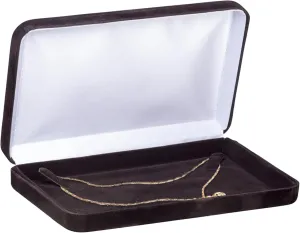 Luxury Rounded-Top-Velvet Necklace Box - Elegant Chain & Necklace Jewelry Gift Box for Men & Women - Necklace Case with Matching Velour Interior and Satin Inner Top