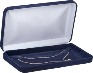 Luxury Velvet Necklace Box - Elegant Chain & Necklace Jewelry Gift Box for Men & Women - Velvet Exterior, Satin Interior, Secure Tab Closure