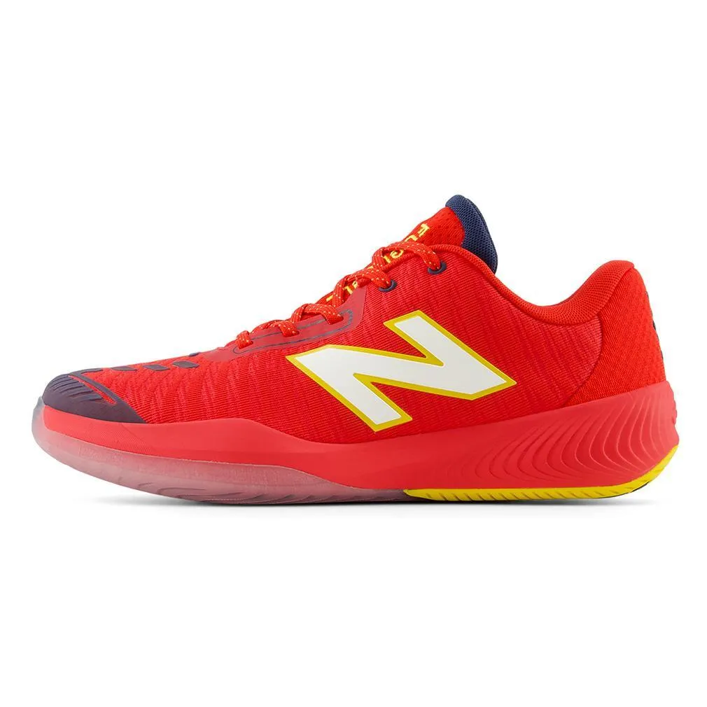 Men's Fuel Cell 996v5 D Width Tennis Shoes True Red and White