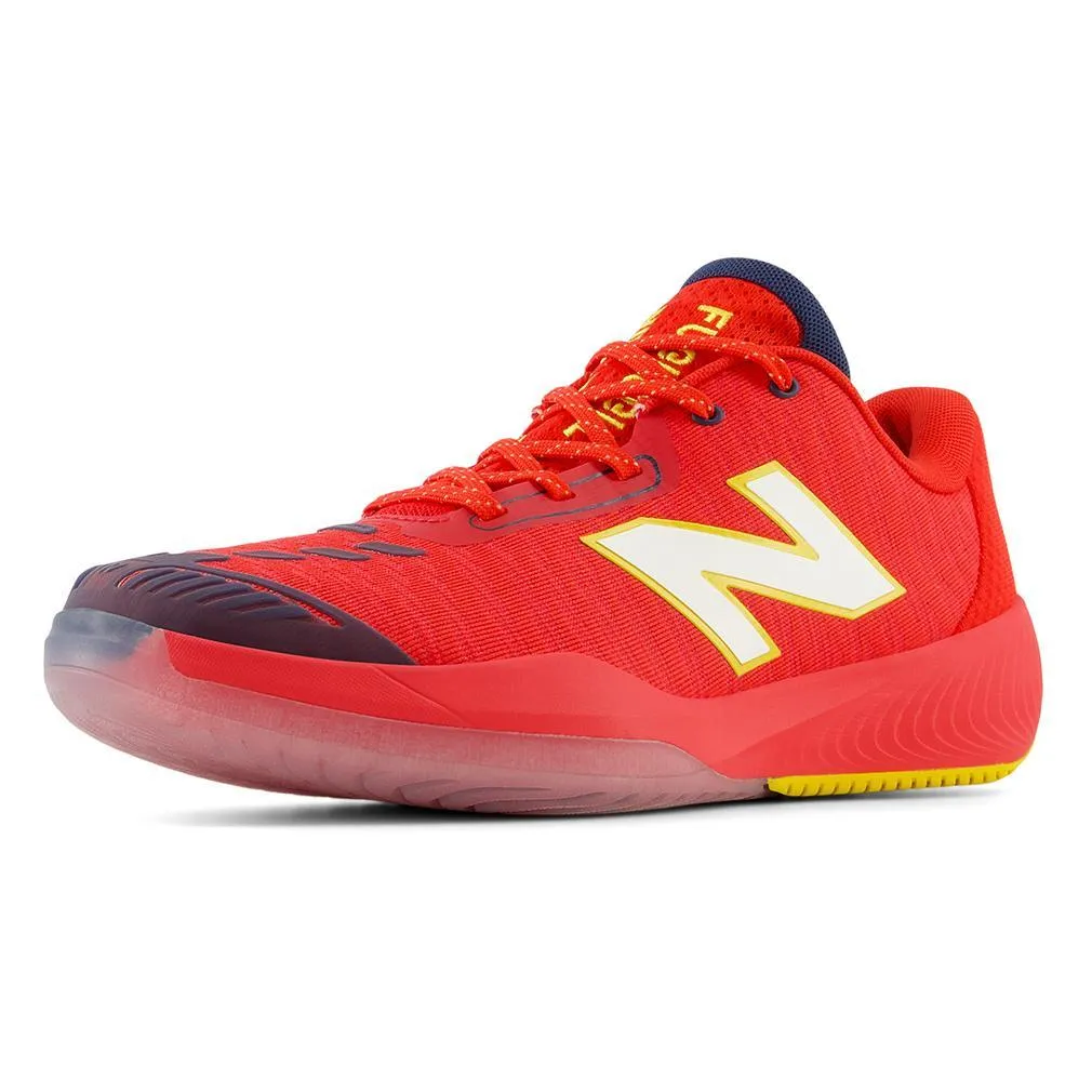 Men's Fuel Cell 996v5 D Width Tennis Shoes True Red and White