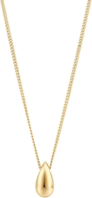 MIA Jewelry Gold Drop Pendant Hypoallergenic Necklace - Gold Plated Stainless Steel, Valentines Day & Mothers Day Gifts, Elegant Necklace Dainty Design, Adjustable Chain Gifts for Women | 62cm Length