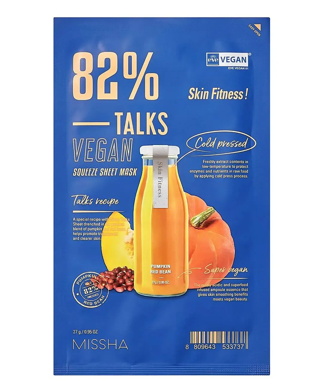 Missha Talks Vegan Squeeze Sheet Mask (Skin Fitness) 27g