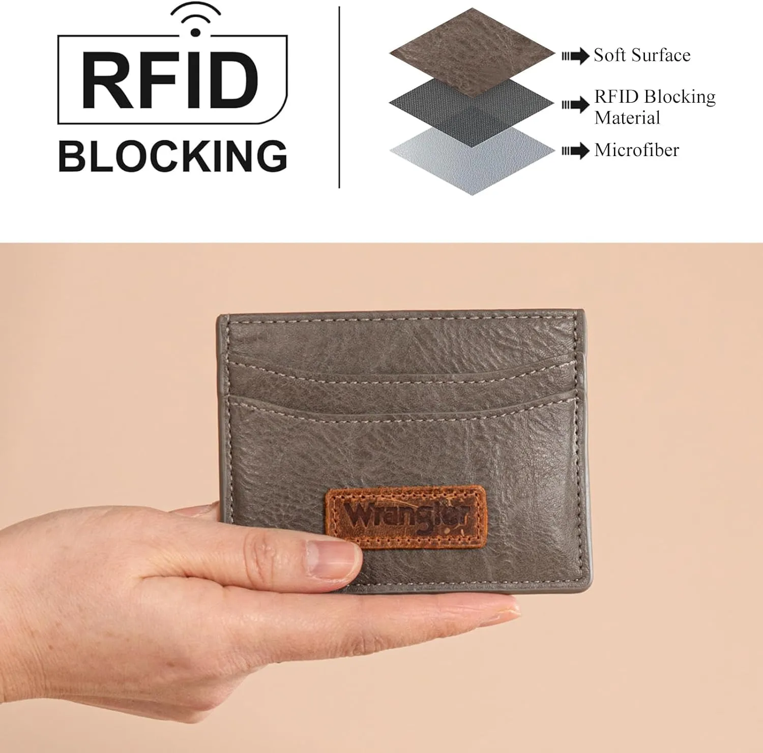 Montana West X Wrangler Slim ID Card Holder for Women Minimalist Credit Card Holder for Women Rfid Blocking Thin Small Wallets for Women