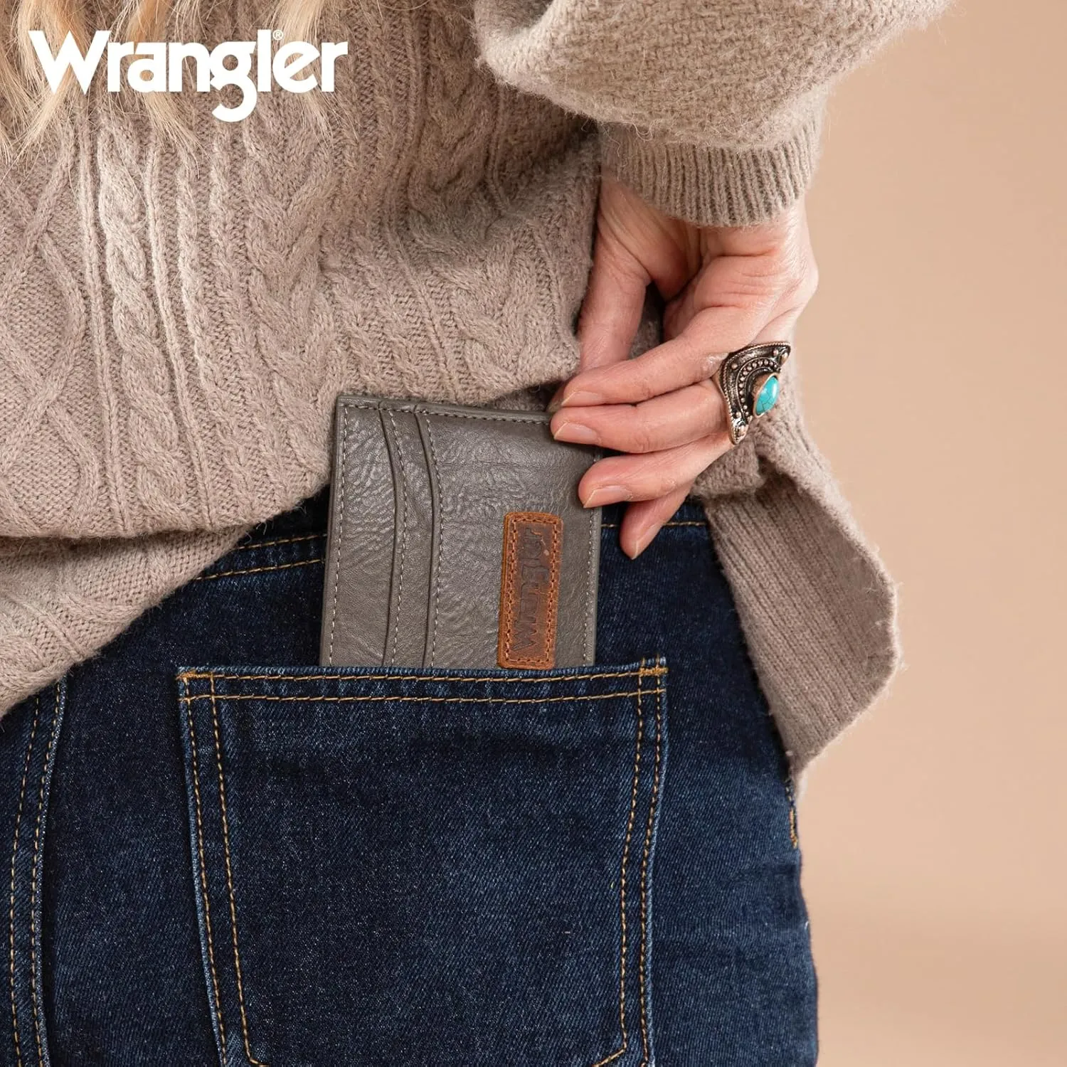 Montana West X Wrangler Slim ID Card Holder for Women Minimalist Credit Card Holder for Women Rfid Blocking Thin Small Wallets for Women