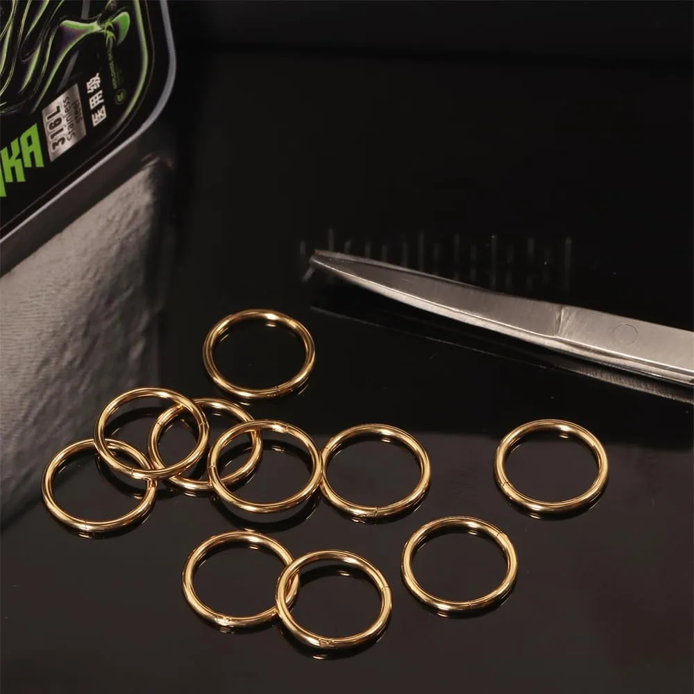 MOQIKAKA16G 18G 20G Surgical Steel Nose Septum Rings Hoops - Stainless Steel Hinged Clicker Segment Nose Rings Hoop Helix Cartilage Daith Tragus Sleeper Earrings, Ear Plugs Tunnels Gauges
