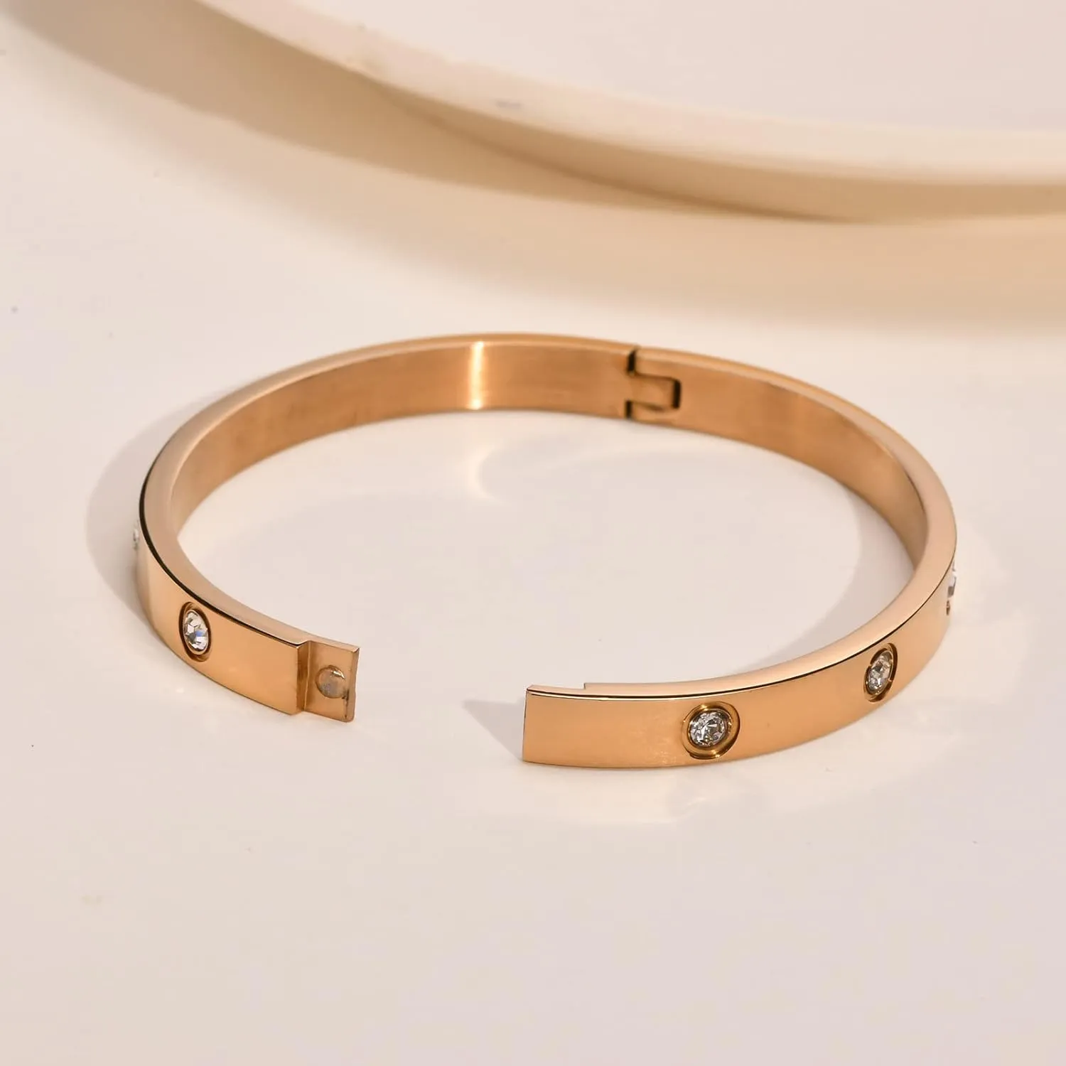 MPRAINBOW Gold Bracelets for Women, 2Pcs 18K Gold Plated Cubic Zirconia Bangle Crystal Friendship Bracelet Jewelry,Wedding Party Christmas Birthday Gifts for Her Girlfriend Sister Daughter