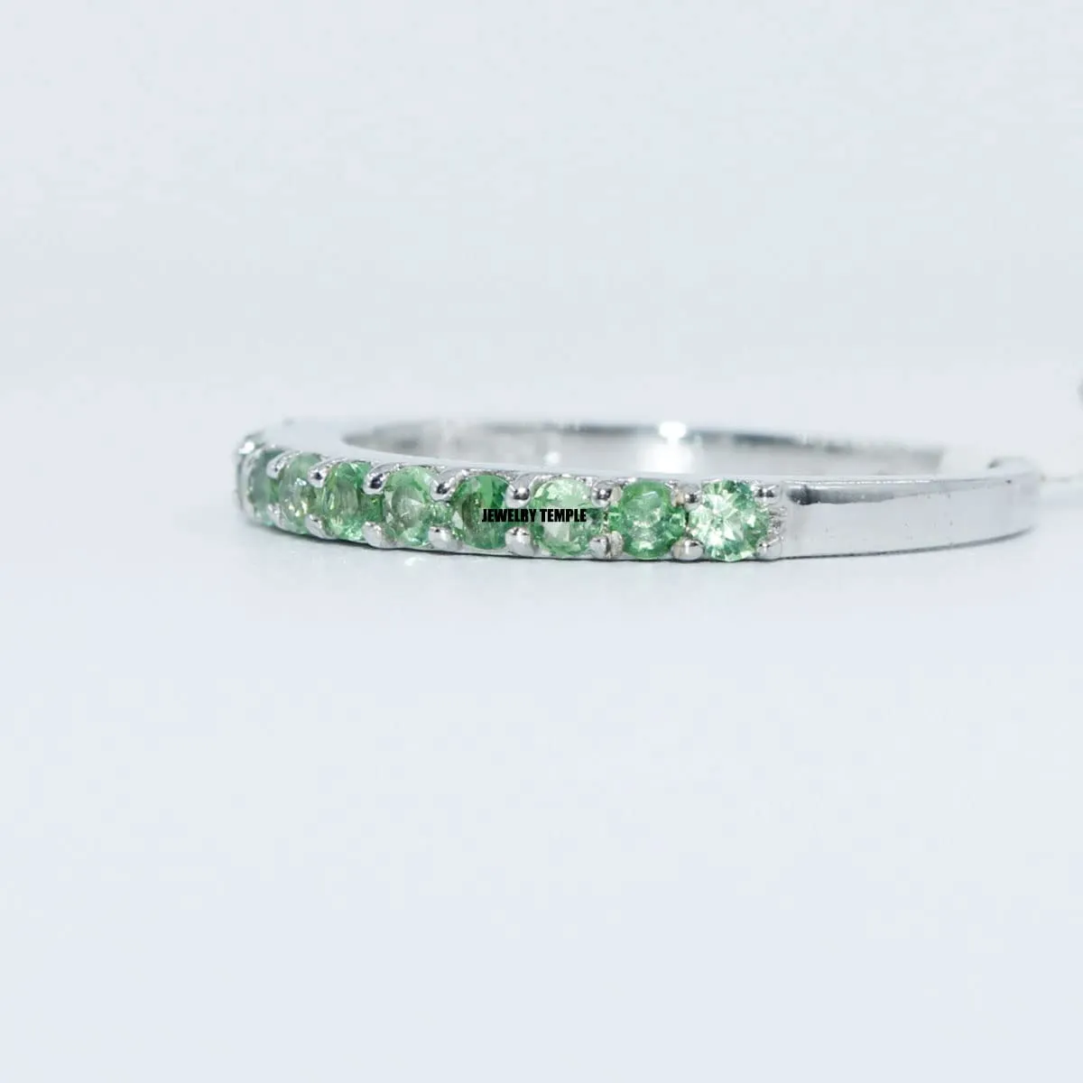 Natural tsavorite Gemstone/Cocktail Rings for Woman/Romantic Designer's Band / 2 mm/Statement Ring green Garnet for Girls (8)
