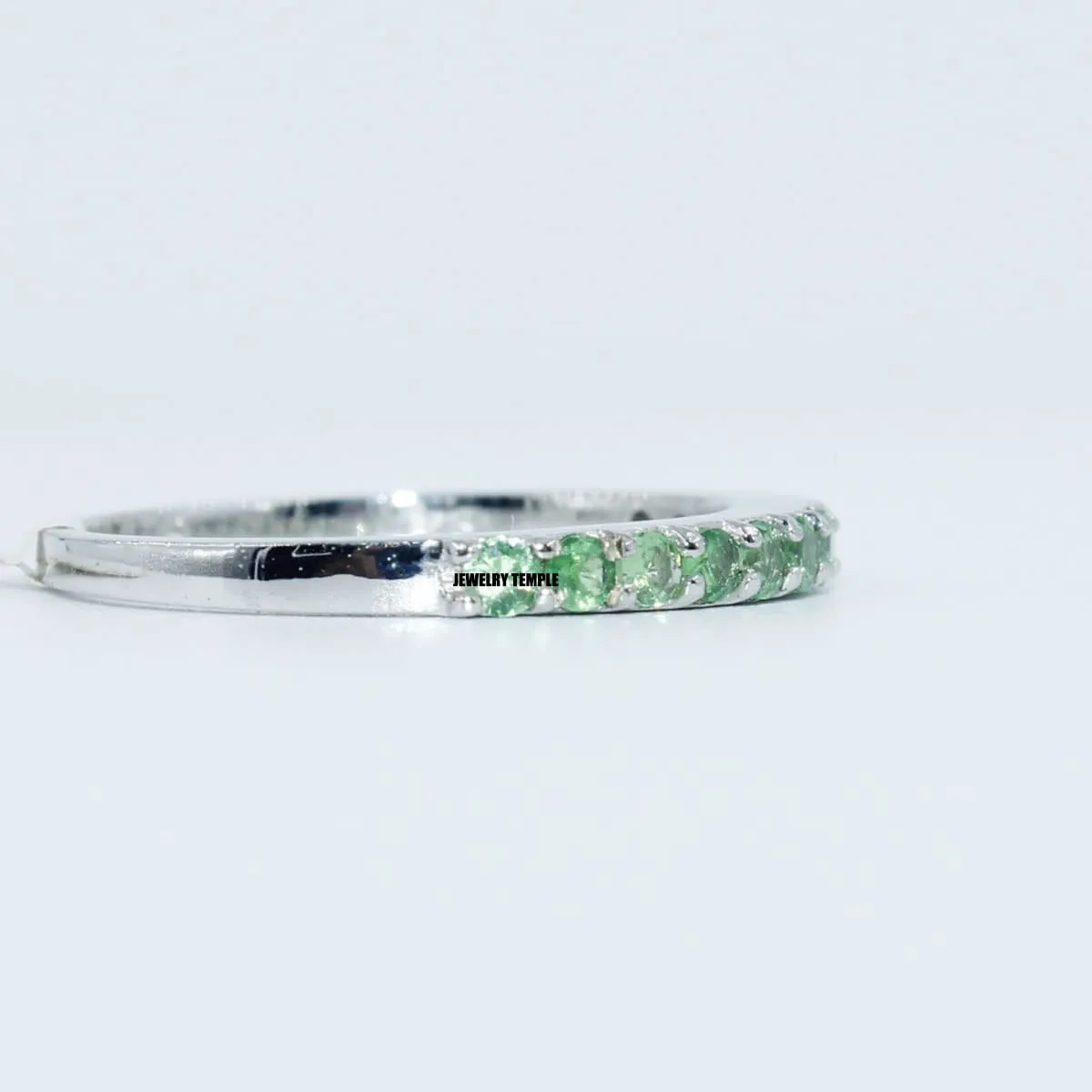 Natural tsavorite Gemstone/Cocktail Rings for Woman/Romantic Designer's Band / 2 mm/Statement Ring green Garnet for Girls (8)