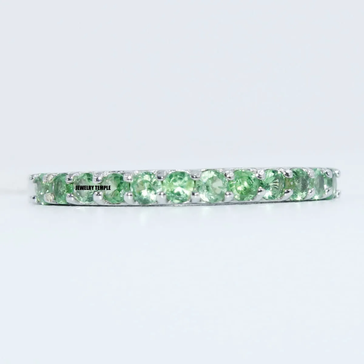 Natural tsavorite Gemstone/Cocktail Rings for Woman/Romantic Designer's Band / 2 mm/Statement Ring green Garnet for Girls (8)