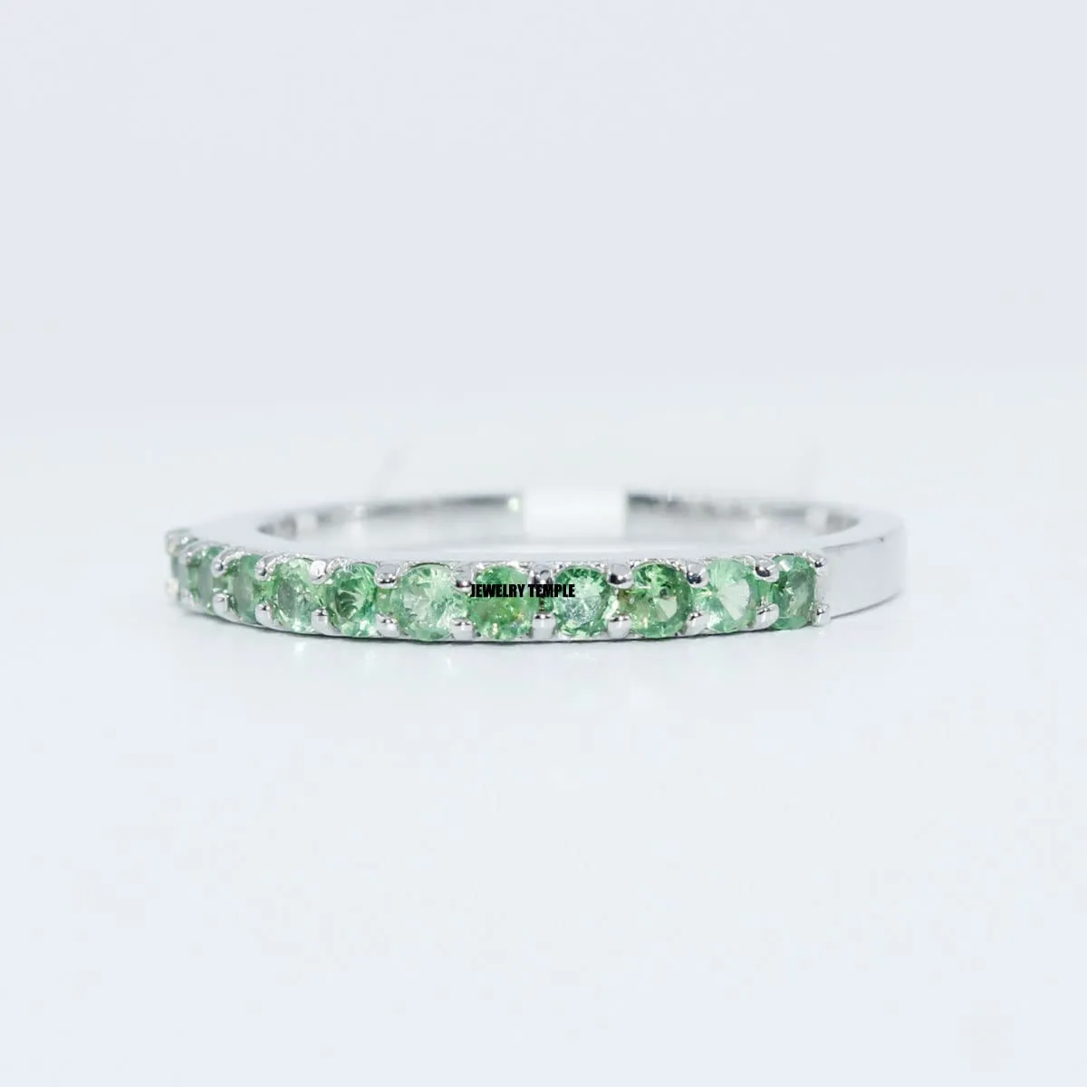 Natural tsavorite Gemstone/Cocktail Rings for Woman/Romantic Designer's Band / 2 mm/Statement Ring green Garnet for Girls (8)