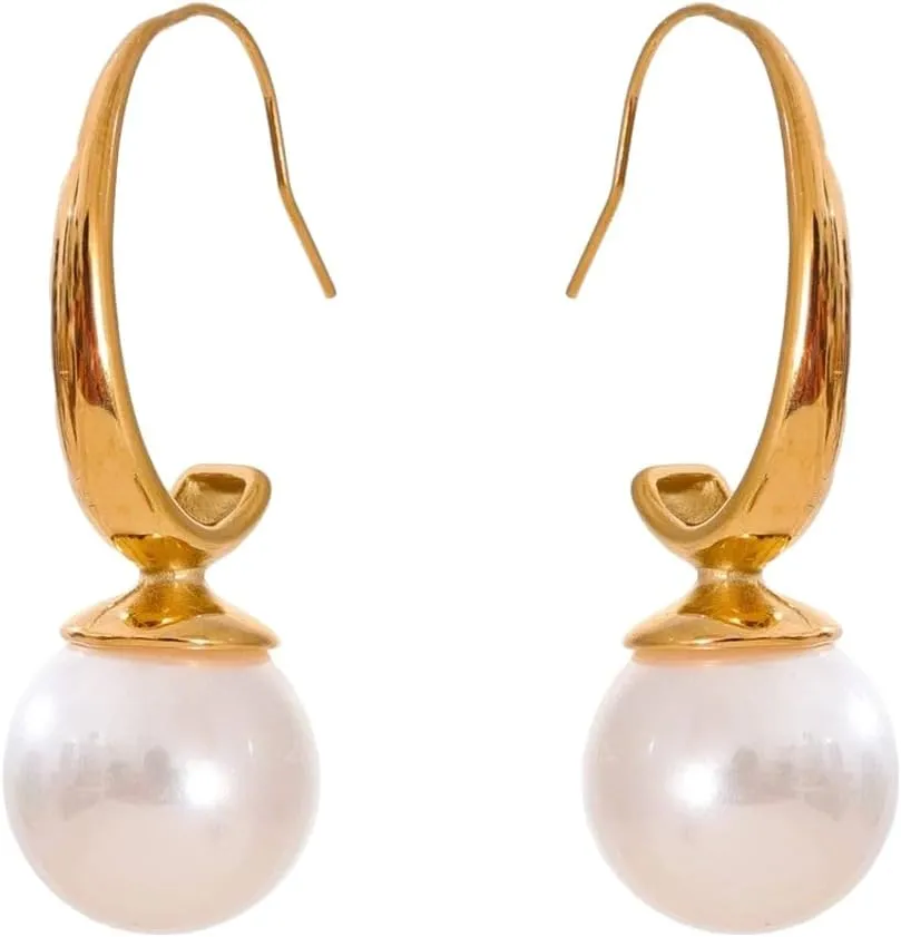 New 2025 Imitation Pearls Classic Fashion Temperament Earrings Women Prevent Stainless Steel Daily Korean Jewelry Gift Fashion Accessories Creative Gift