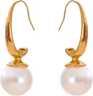 New 2025 Imitation Pearls Classic Fashion Temperament Earrings Women Prevent Stainless Steel Daily Korean Jewelry Gift Fashion Accessories Creative Gift