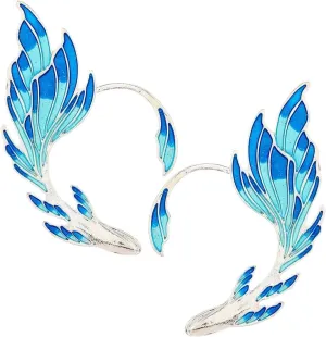New 2026 Arrive Unisex Fashion Elegant Cuff Earring Blue Enamel Painted Wrap Ear Cuffs Women Cosplay Jewelry Findings Trendy Accessories Creative Gift For Women And Men