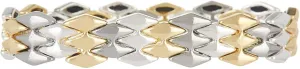 Nine West Boxed Geometric Stretch Bracelet, Silver/Gold/Hematite Tri-Tone