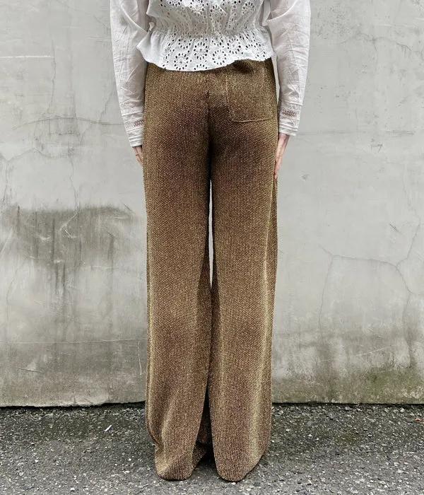 nowos/GLITTER KNITTED PANTS(GOLD)