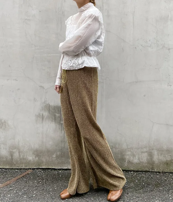 nowos/GLITTER KNITTED PANTS(GOLD)
