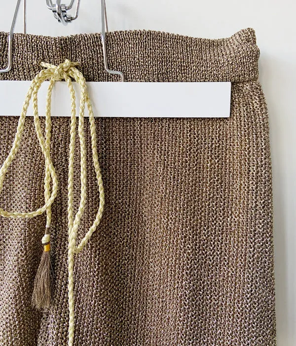 nowos/GLITTER KNITTED PANTS(GOLD)
