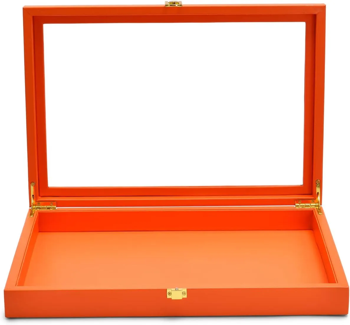 Oirlv Clear Lid Flat Jewelry Tray Stackable Display Storage Box Premium Leather Drawer Insert Jewelry Display Box for Rings Earrings Necklaces Bracelet Women Gift