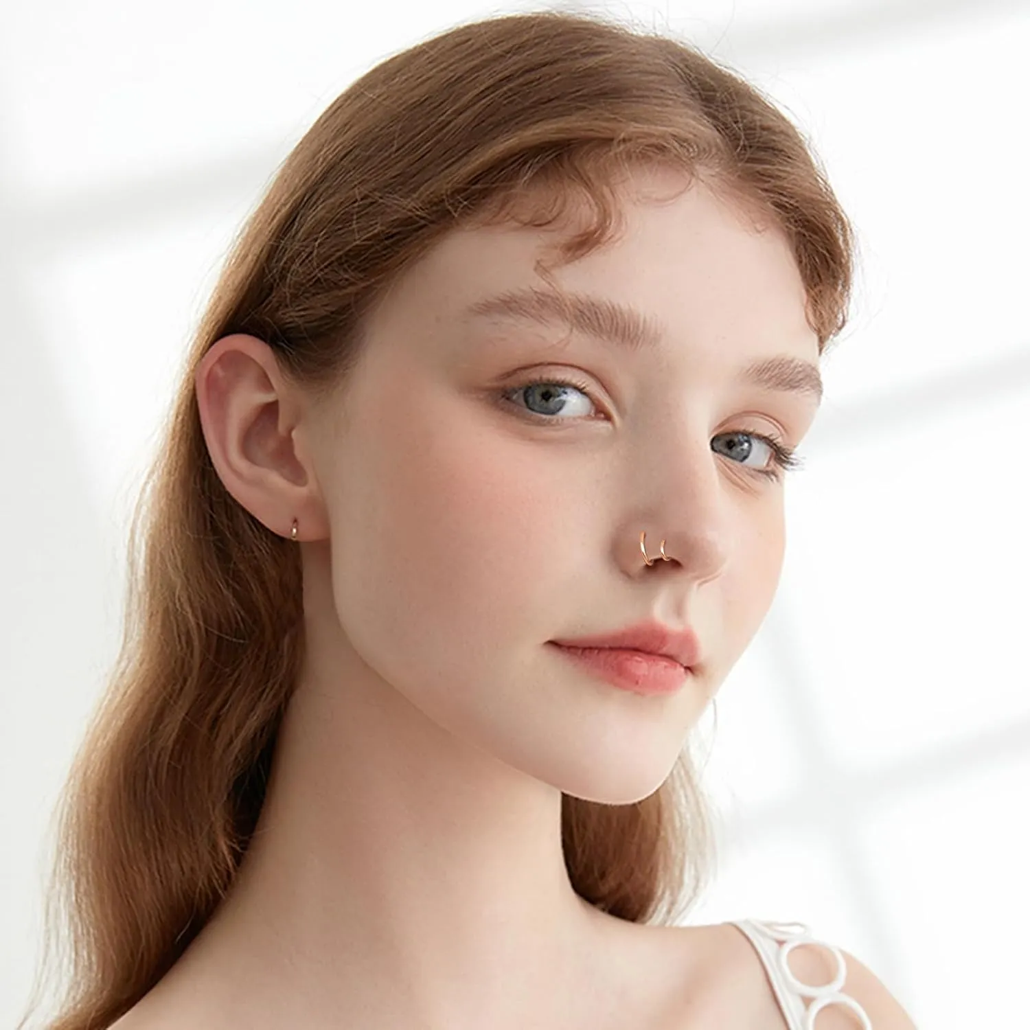 ONESING 20G Double Nose Ring Hoop for Single Piercing - 2-36 Pcs Jewelry for Women