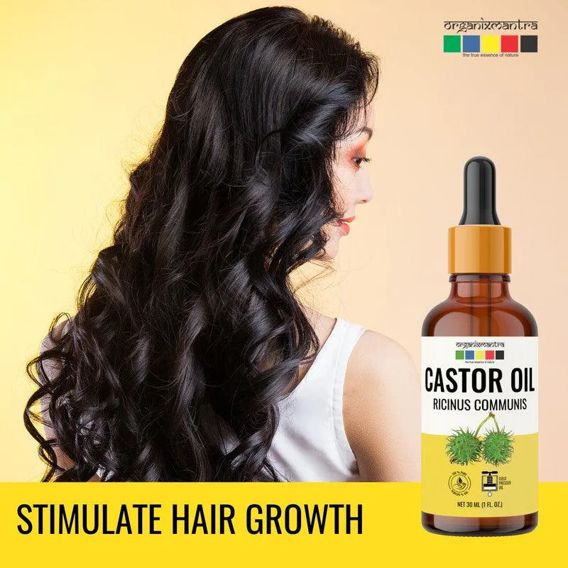 Organix Mantra Castor Oil for Hair, Eyebrows & Eyelashes Growth 100% Pure, Natural & Cold Pressed Organic Oil, 30ML x 2
