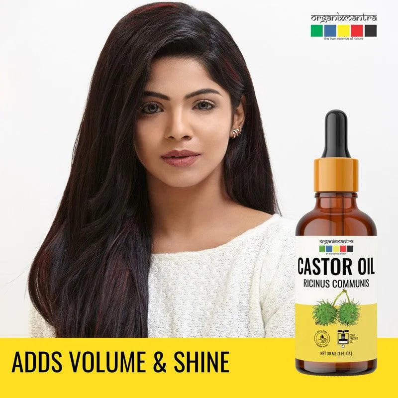 Organix Mantra Castor Oil for Hair, Eyebrows & Eyelashes Growth 100% Pure, Natural & Cold Pressed Organic Oil, 30ML x 2