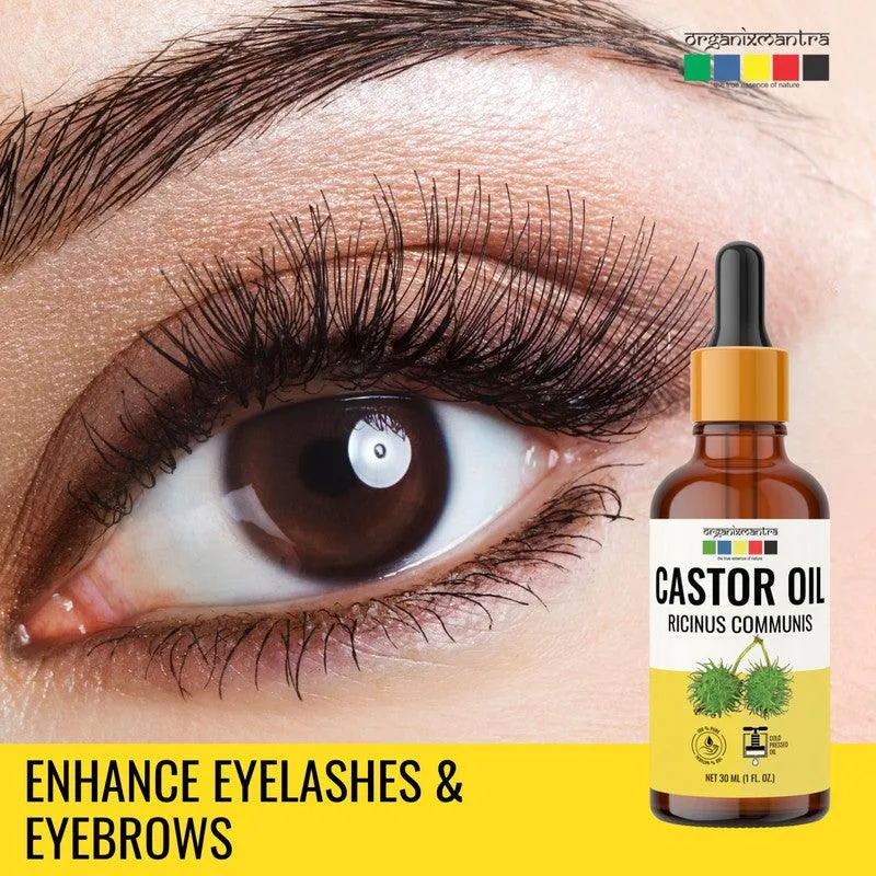 Organix Mantra Castor Oil for Hair, Eyebrows & Eyelashes Growth 100% Pure, Natural & Cold Pressed Organic Oil, 30ML x 2