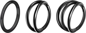Oyaface 3 Pcs 16G Layers Nose Rings Hoops Cartilage Earrings Black Silver 316L Stainless Steel Hinged Seamless Clicker Piercing Jewelry 8MM/10MM