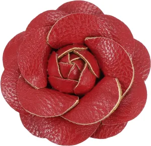 PATIKIL Flower Hair Clips, Camellia Hairpin Floral Brooches Pin Handmade Leather Flower Brooch for Lady Bridal Women Hat Dress