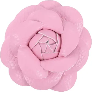 PATIKIL Flower Hair Clips, Camellia Hairpin Floral Brooches Pin Handmade Leather Flower Brooch for Lady Bridal Women Hat Dress
