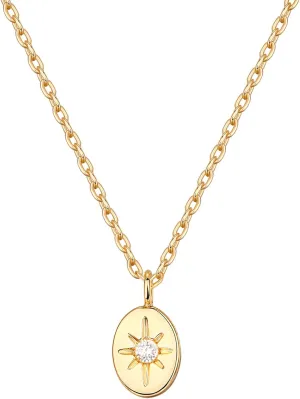 PAVOI 14K Gold Plated Engraved Coin Pendant Necklaces for Women | Byzantine Coin Pendants | Bohemian Necklace