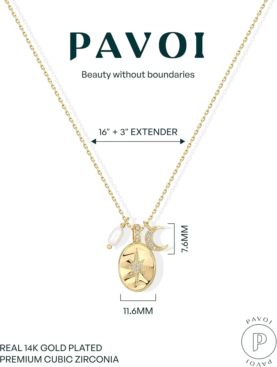 PAVOI 14K Gold Plated Engraved Coin Pendant Necklaces for Women | Byzantine Coin Pendants | Bohemian Necklace