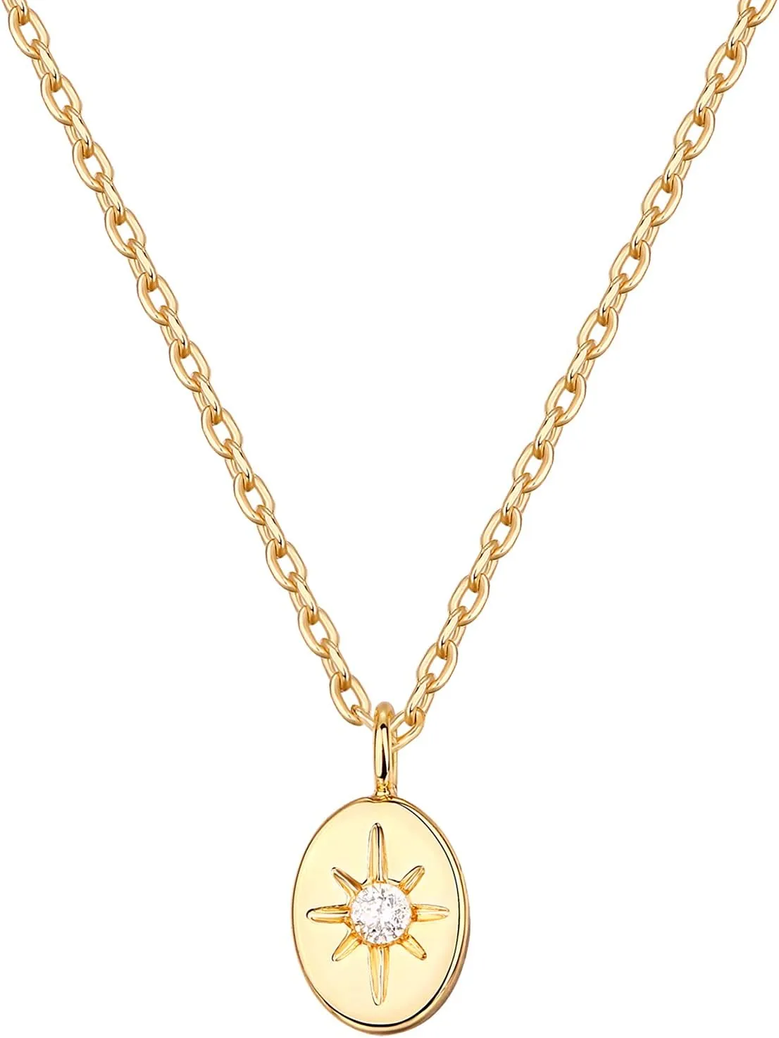 PAVOI 14K Gold Plated Engraved Coin Pendant Necklaces for Women | Byzantine Coin Pendants | Bohemian Necklace