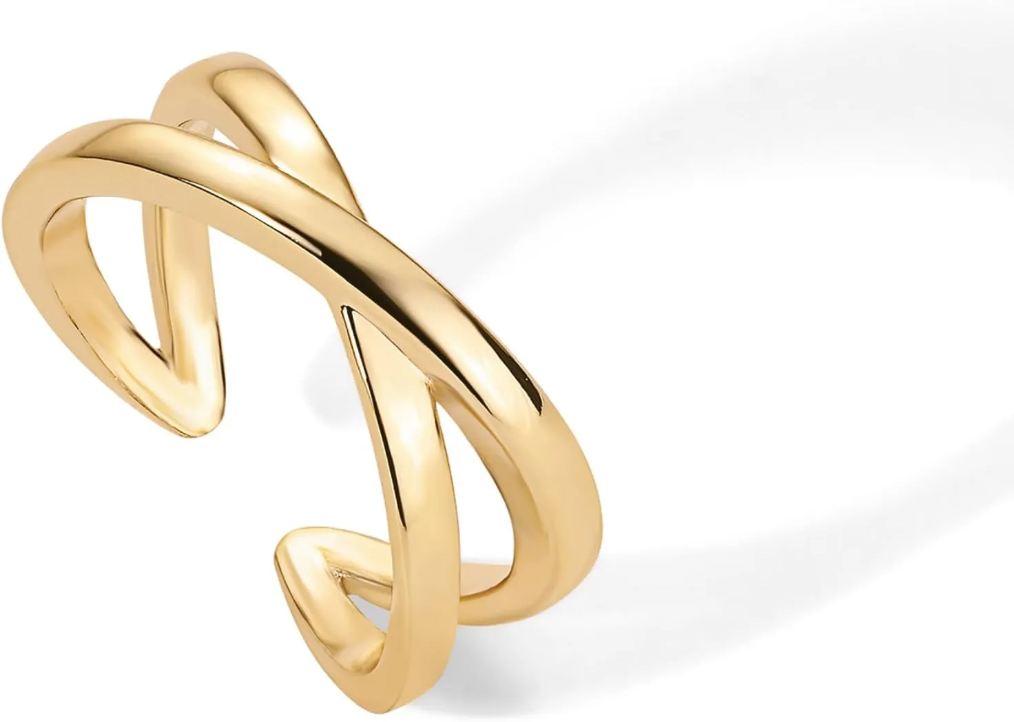 PAVOI 18K Gold Plated Adjustable Toe Rings for Women | Trendy Criss-Cross and Classic Band Toe Ring