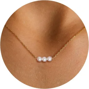 Pearl Necklaces for Women | 14K Gold Plated Chain with Handpicked Pearls, Timeless Dainty Jewelry Gift