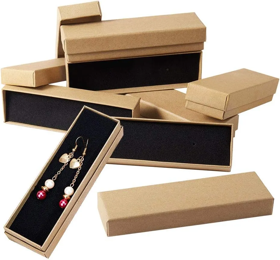 PH PandaHall 20 Pack Jewelry Gift Boxes, Necklace Bracelet Box Rectangle Packing Boxes with Sponge for Selling Pen Jewelry Birthday Valentine Wedding Engagement Mother's Day 1.6x5.2x1