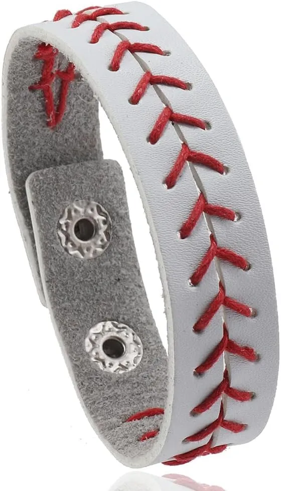Pingyongchang Baseball Sports Ball Woven Leather Bracelets for Women Men Volleyball Rugby Game Day Sports Fans Players Jewelry Handmade Gift for Birthday Valentine's Day Mother's Day