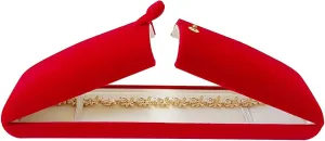 Premium Grade Classic Red Velvet Jewelry Box Storage Case Packaging for Necklace Watch Chain Bracelet (jewelry not included)