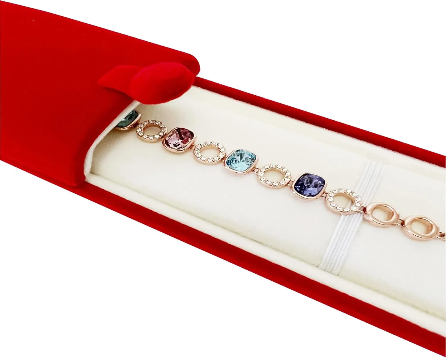Premium Grade Classic Red Velvet Jewelry Box Storage Case Packaging for Necklace Watch Chain Bracelet (jewelry not included)