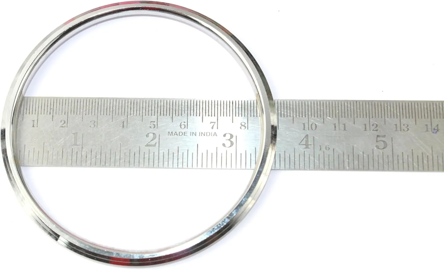 Punjabi/Sikh Steel Kada for Men Women Boys Girls Punjabi/Sikh Religious Stainless Steel Silver Link Bracelet Internal 6-8.2 cm Thickness 0.5 cm Weight-30-40 Gram