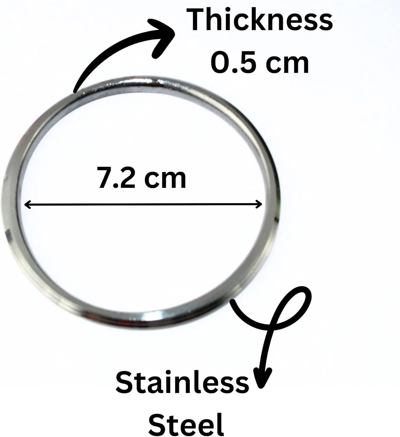 Punjabi/Sikh Steel Kada for Men Women Boys Girls Punjabi/Sikh Religious Stainless Steel Silver Link Bracelet Internal 6-8.2 cm Thickness 0.5 cm Weight-30-40 Gram