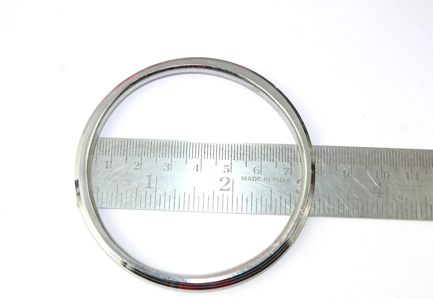 Punjabi/Sikh Steel Kada for Men Women Boys Girls Punjabi/Sikh Religious Stainless Steel Silver Link Bracelet Internal 6-8.2 cm Thickness 0.5 cm Weight-30-40 Gram