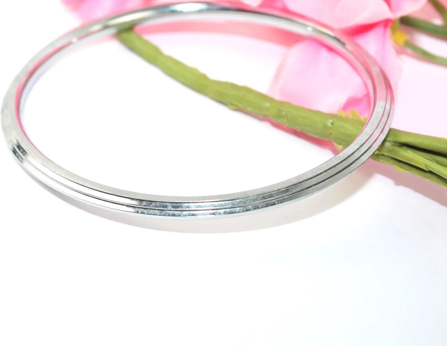 Punjabi/Sikh Steel Kada for Men Women Boys Girls Punjabi/Sikh Religious Stainless Steel Silver Link Bracelet Internal 6-8.2 cm Thickness 0.5 cm Weight-30-40 Gram