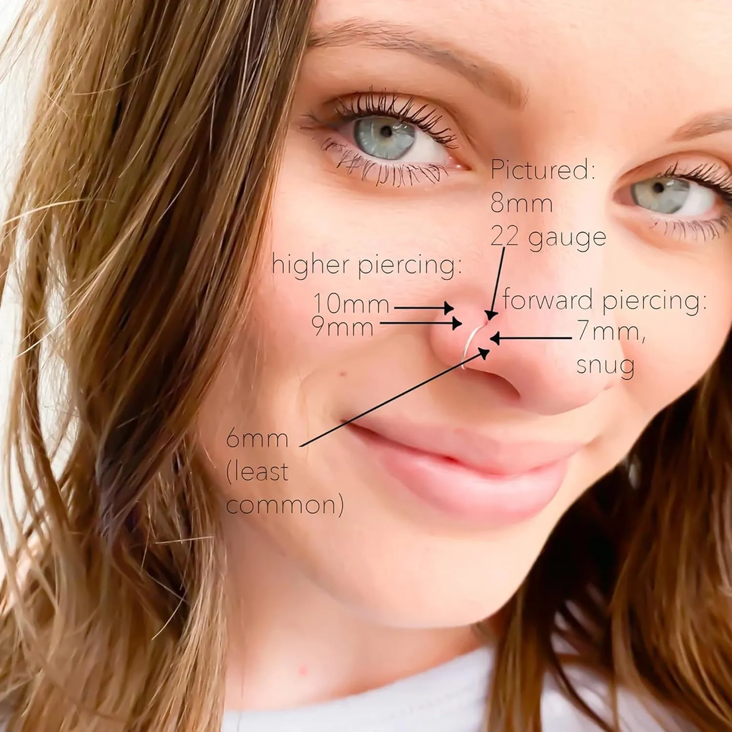 Pure 925 Stearling Silver Nose Ring Hoop with 21K Real Gold Plated, Handmade Silver Nose Piercing for Women Cute tiny Jewelry 20, to 24 Gauge 5mm to 9mm Thick Gold Nose Ring Looks Batter Than Nose Pin Snug Fitting