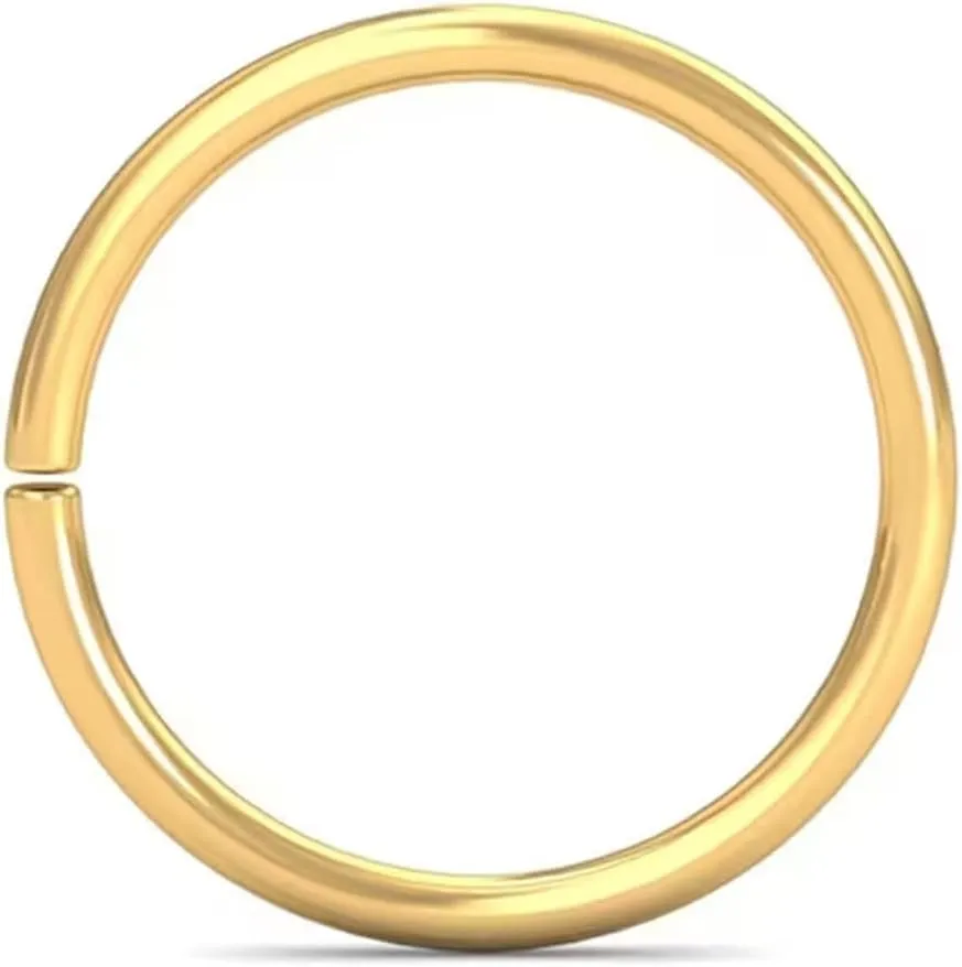 Pure 925 Stearling Silver Nose Ring Hoop with 21K Real Gold Plated, Handmade Silver Nose Piercing for Women Cute tiny Jewelry 20, to 24 Gauge 5mm to 9mm Thick Gold Nose Ring Looks Batter Than Nose Pin Snug Fitting