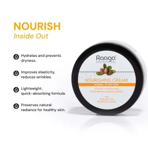 Raaga Professional Nourishing Cream with Shea Butter for Soft and Supple Skin | Non-Greasy Feel, Refreshes and Nourishes Skin | Normal to Dry Skin (50 gm)