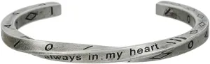 Retro Silver Cuff Bracelets for Men Women - 18K Gold Plated Stainless Steel Viking Always In My Heart Cuff Bangles Bracelets