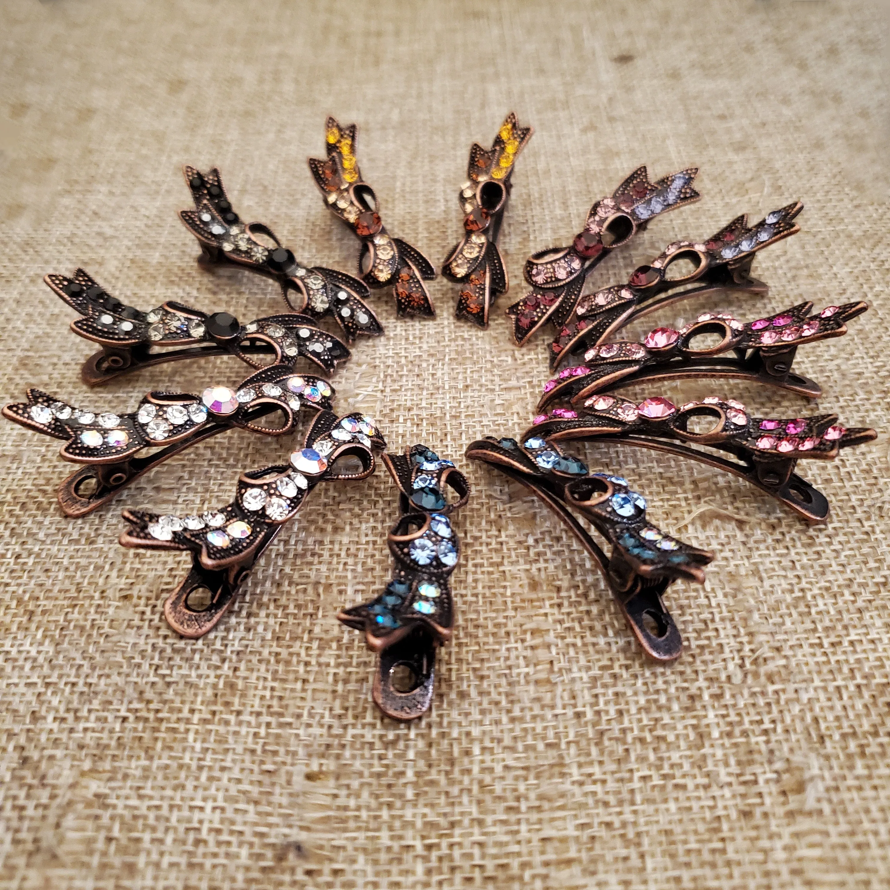Rhinestone Bow Hair Clip Mini Alligator Claw