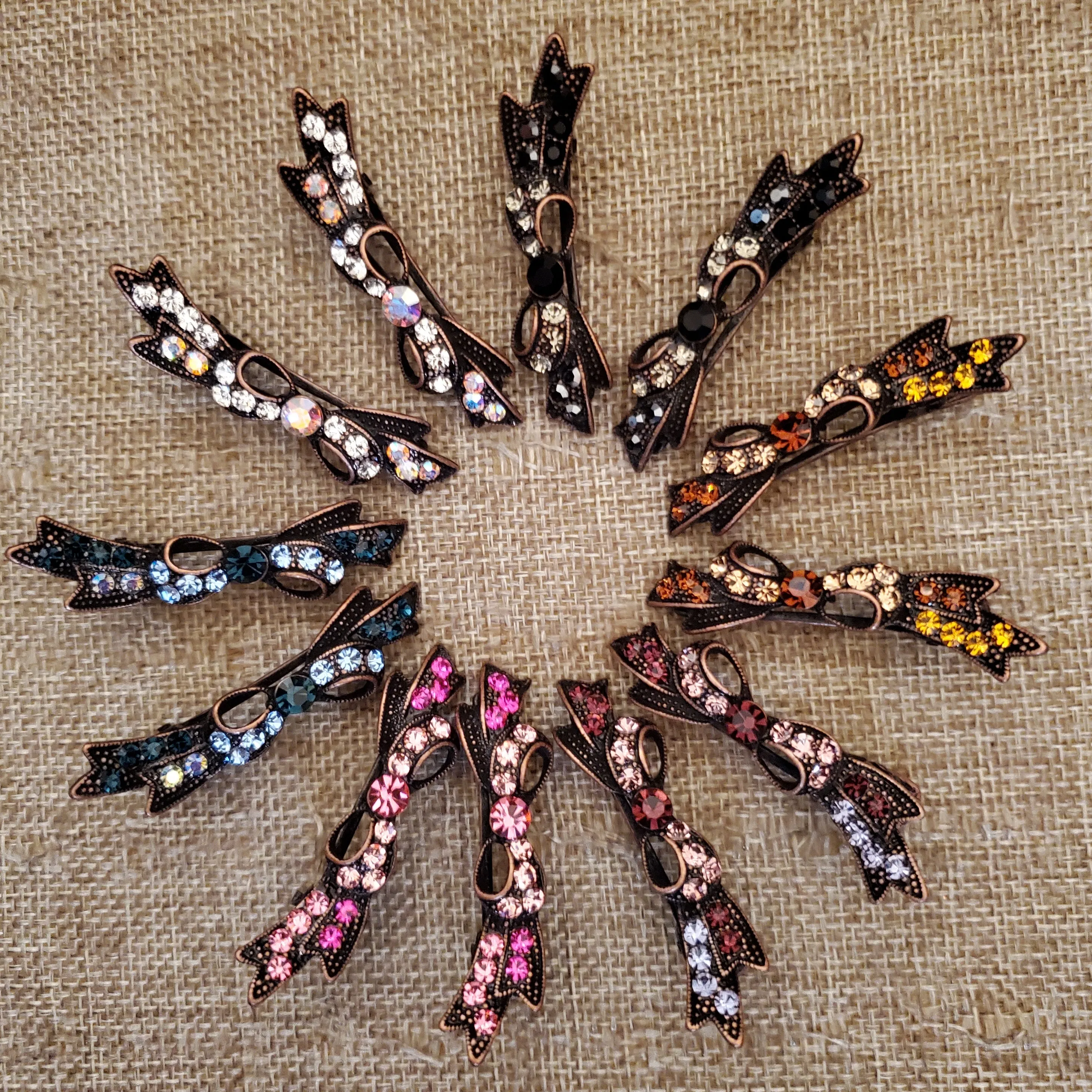 Rhinestone Bow Hair Clip Mini Alligator Claw